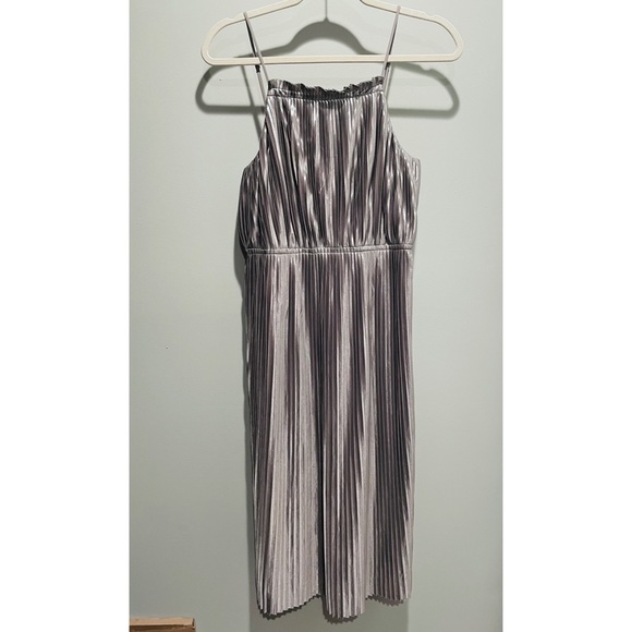 Banana Republic Dresses & Skirts - Banana Republic. 6 Petite. Silver pleated midi dress